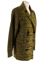Bottega Veneta Yellow & Black Marl Knit Cardigan