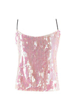 Sandy Liang Pink Sequin Cami Top