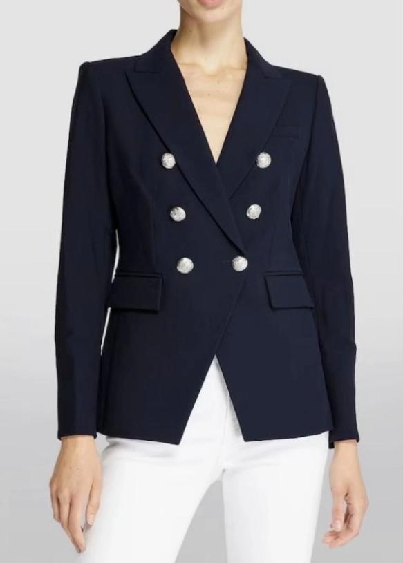 Balmain Navy Double Breasted Blazer