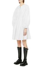 Puff-Sleeve Cotton-Poplin Mini Dress