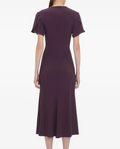 Victoria Beckham Gathered V-neck Midi Dress