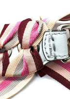 Striped Lace-Up Shoulder Strap