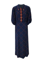 Jenny Packham Navy Bead Embellished Midi Dress