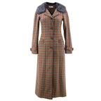 Prada Wool  Check Midi Coat