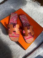 Hermes Orange Terracotta Oran Sandals