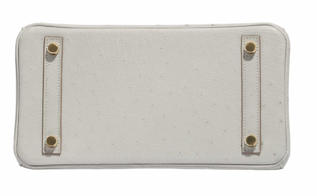 Hermès HSS Autruche Gris Perle Birkin 25 With Gold-tone Hardware