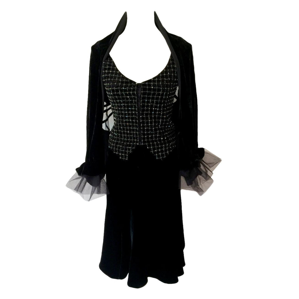 GIORGIO ARMANI Runway Black Velvet Skirt