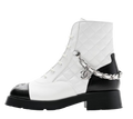 Chanel Quilted Leather Lace Up Boots