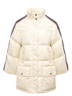 Gucci Ecru Logo Detail Padded Coat