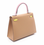 Hermès Kelly 25 Tricolore bag 25 in Chai, Citron and Mauve Epsom Leather with Silver hardware
