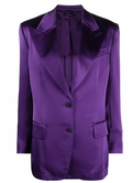 Tom Ford Purple Single-Breasted Satin Blazer