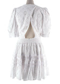 Maje White Rayanette A Line Eyelet Dress