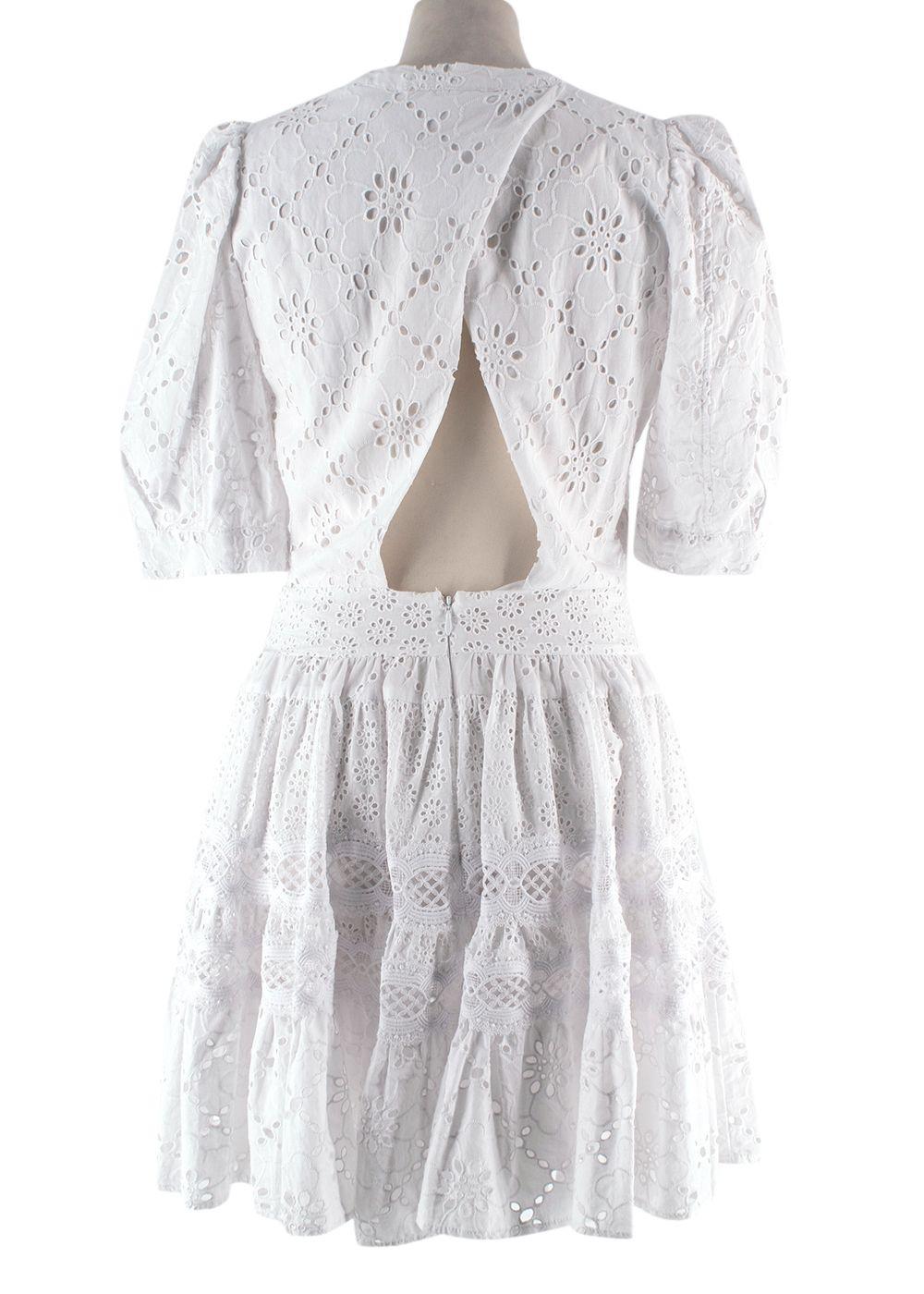 Maje White Rayanette A Line Eyelet Dress