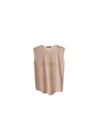 Pale pink cotton jersey logo T-shirt