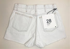 Re/Done light wash double needle western shorts