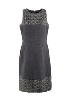 Chanel Grey Tweed Sleeveless Shift Dress