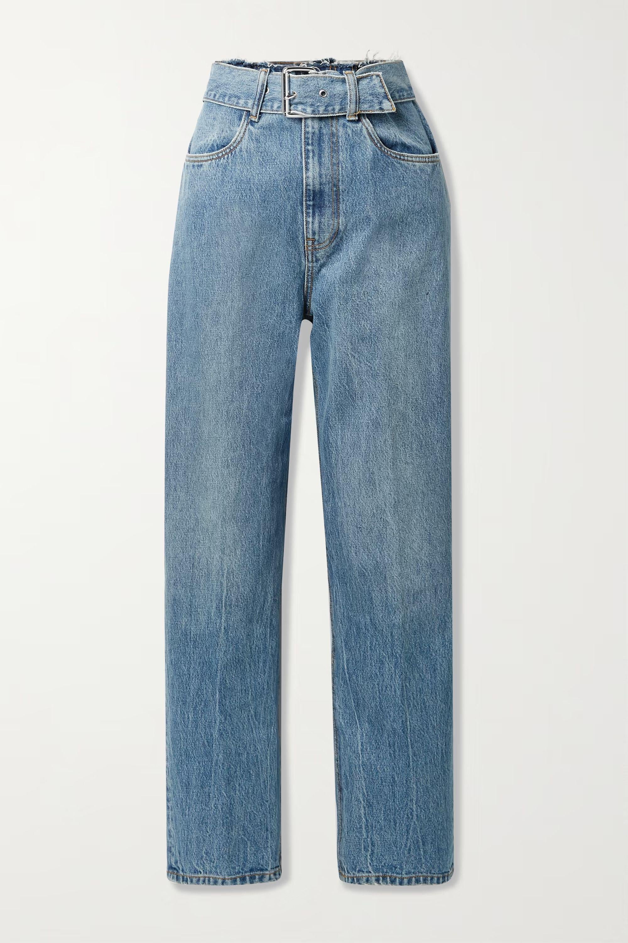 High Waist Belted Jeans