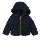 Tartine Et Chocolat Navy Padded Jacket with Faux Fur lining