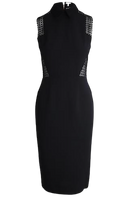 Victoria Beckham Black Lace Insert Midi Dress