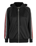 Gucci Black Crystal Stripe Sleeve Zip Up Hoodie