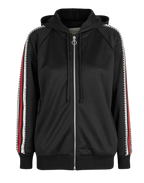 Gucci Black Crystal Stripe Sleeve Zip Up Hoodie