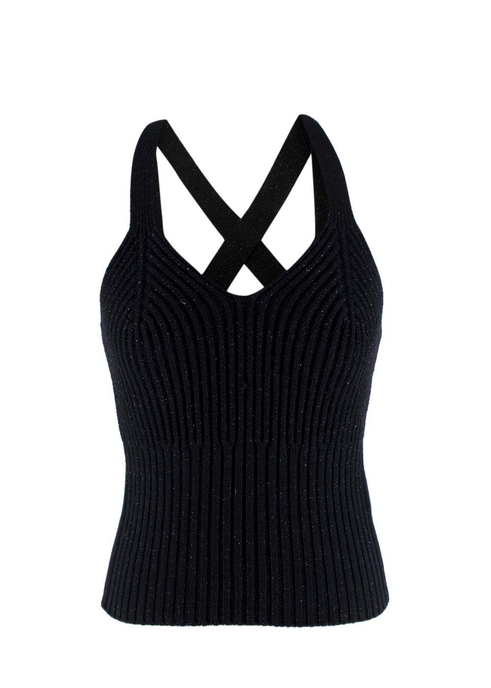 Bottega Veneta Black Sparkle Knitted Vest