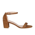 Stuart Weitzman Tan Suede Block Heeled Sandals
