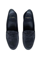 Le Loafer Black Suede Penny Loafers