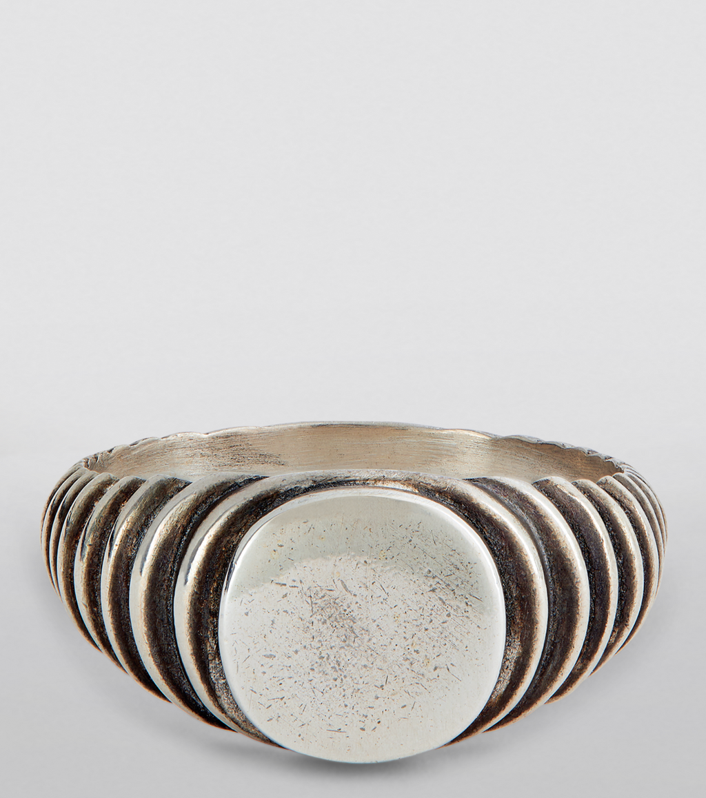 Maor Lira Sterling Silver Signet Ring Size 9