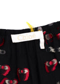 Chloe Black Bardot Embellished Silk Blouse