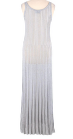Prada Silver Lurex Plisse Gown
