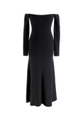Reformation Black Ribbed Symone Cotton Sweater Dress
