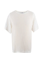Commas White Linen Blend T-Shirt