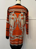 Hermes Orange Silk and Cashmere Blend Twillaine Jumper Dress