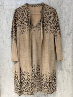 Beige Leopard Print Leather Dress & Jacket
