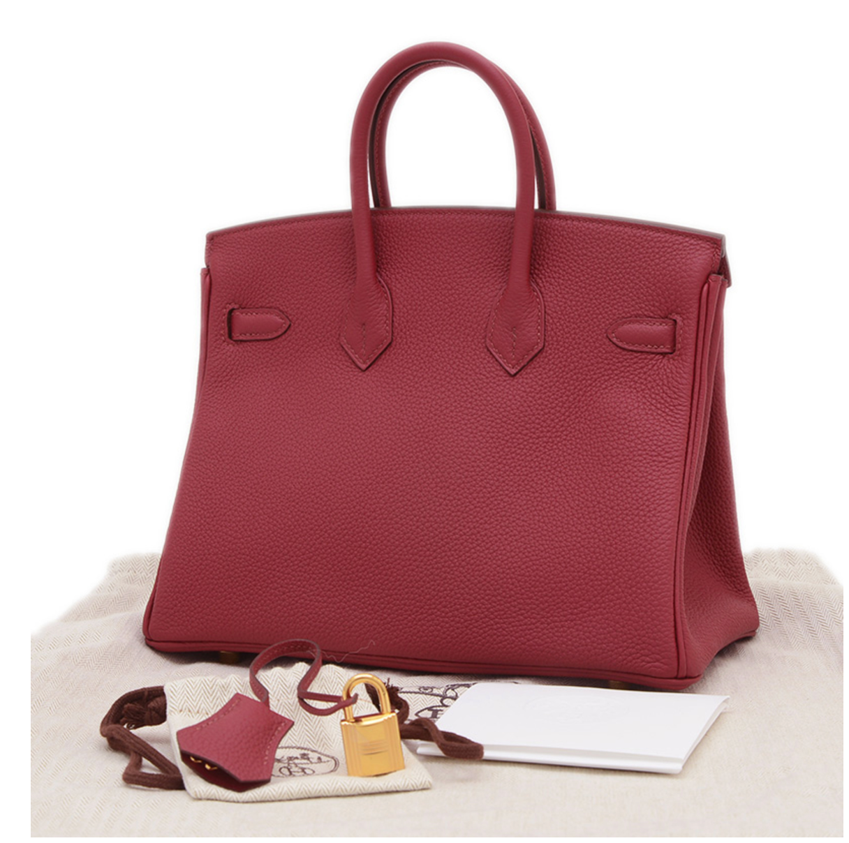 Hermès Birkin 25 Rouge Grenate Togo Leather With Gold Hardware