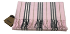 Burberry Cashmere Blend Pink Striped Scarf
