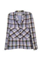 Chanel Lilac Checked Tweed Single Breasted Blazer