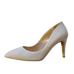 Rupert Sanderson Nada pink shimmer textured leather pumps