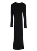 Khaite Black Long Sleeve  Maxi Dress