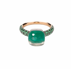 Green Malachite/Rose Gold Nudo Ring