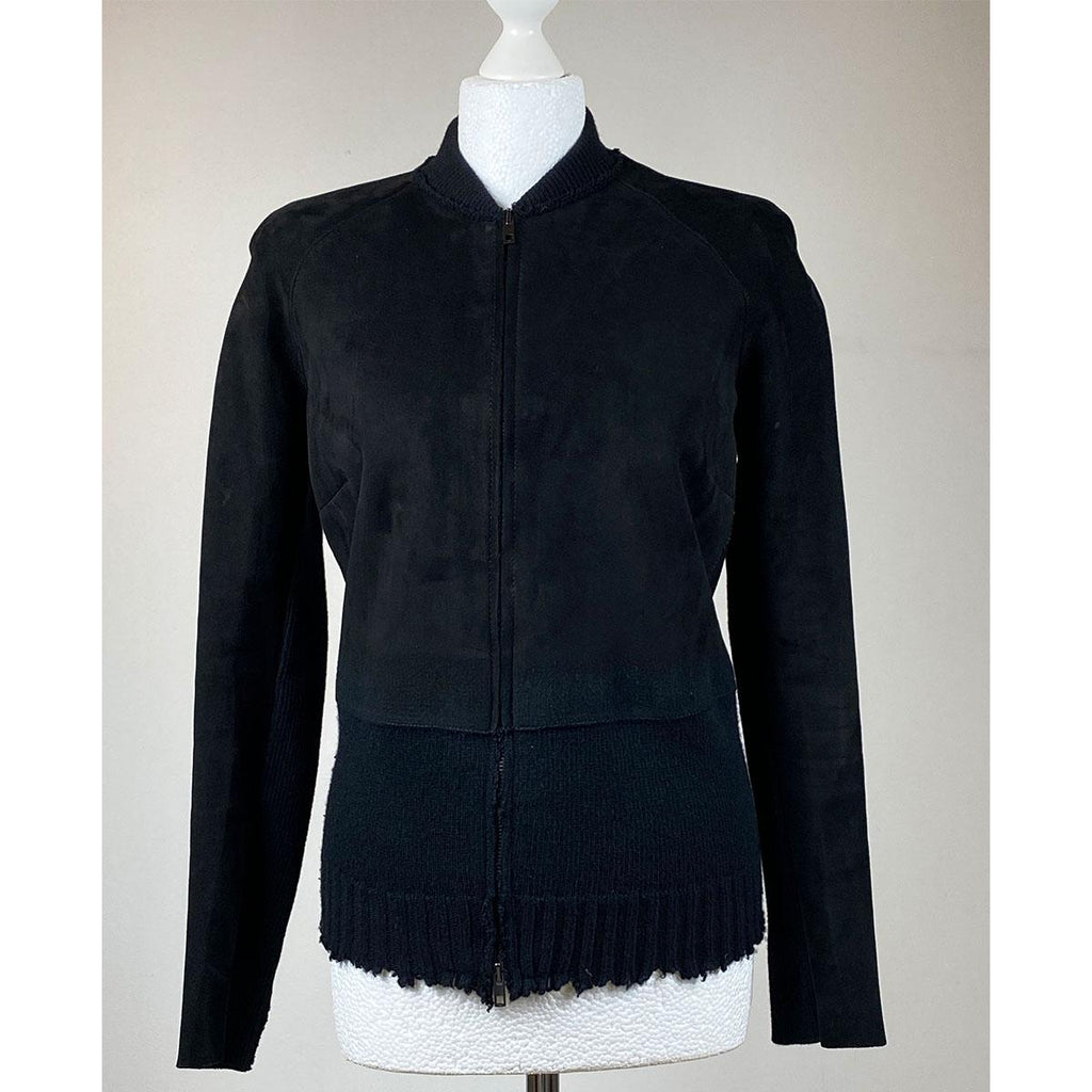B-Used black suede biker jacket
