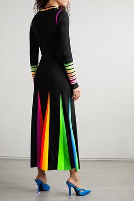 Christopher John Rogers Ribbed Wool Midi Dress