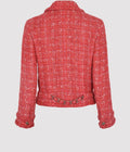 Chanel Red Tweed Biker Jacket with Chain Detail