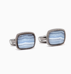 Tateossian Cable Agate Cufflinks in Sterling Silver