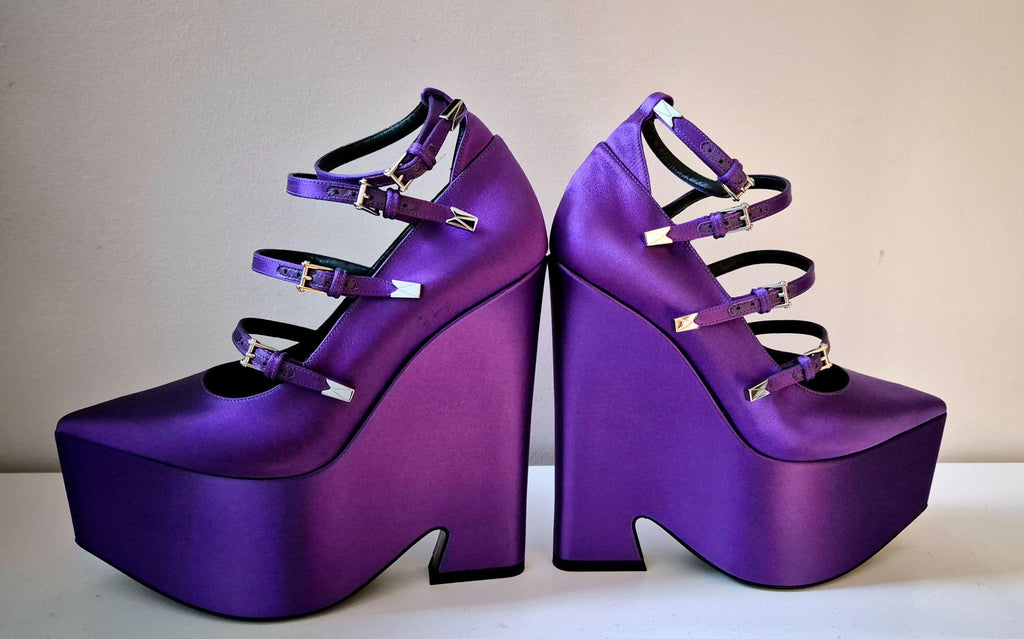 Versace Purple Tempest Platform Heels