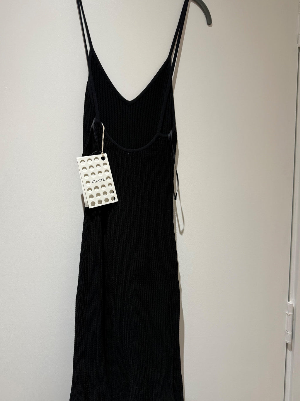 Khaite Black Ribbed Queen Midi Dress