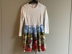 Monnalisa Cream Snow White Print Neoprene Dress