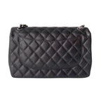 Black Lambskin Jumbo Double Flap Bag