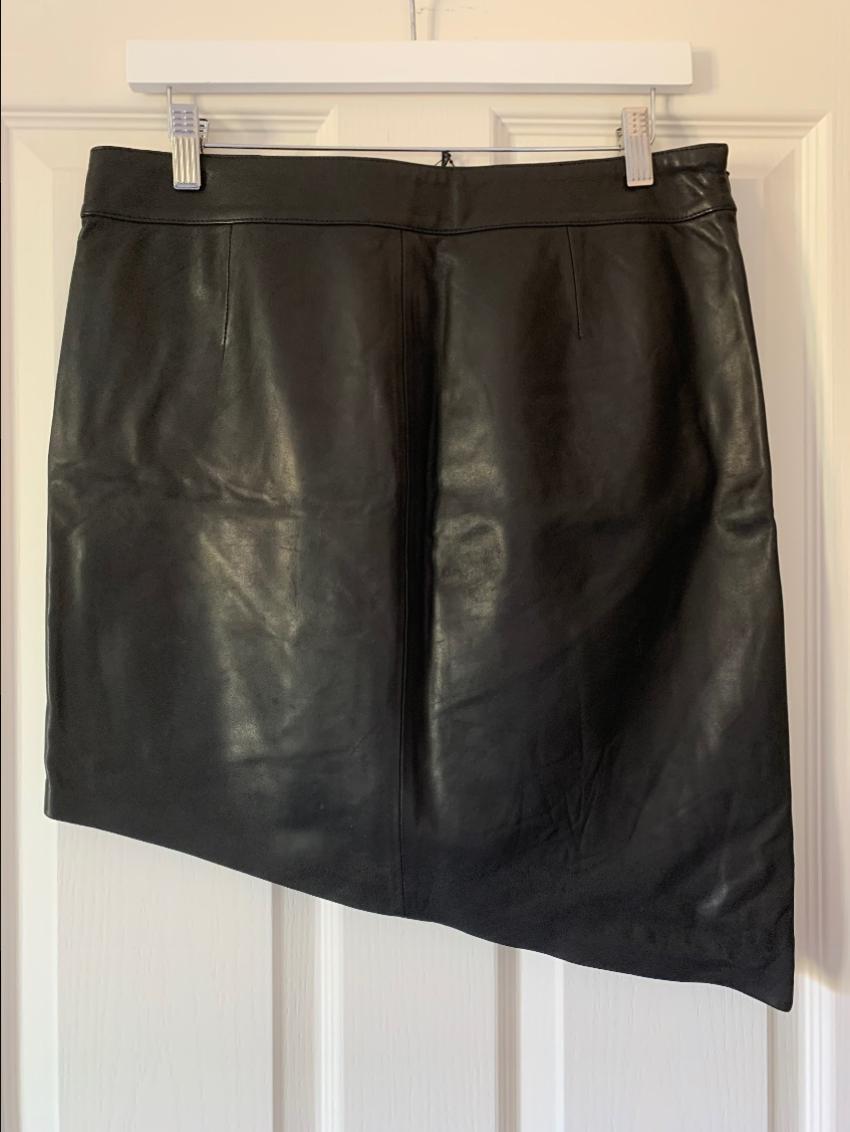 Paige x Rosie HW Frederica Faux Leather Asymmetric Skirt